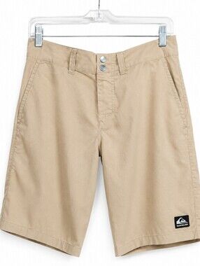 Quiksilver Men’s Board Shorts Size 28 Beige Surf Skate Casual Flat Front